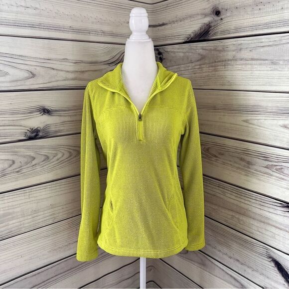 Tek Gear Bright Yellow-Green Quarter Zip Pullover - Picture 2 of 9